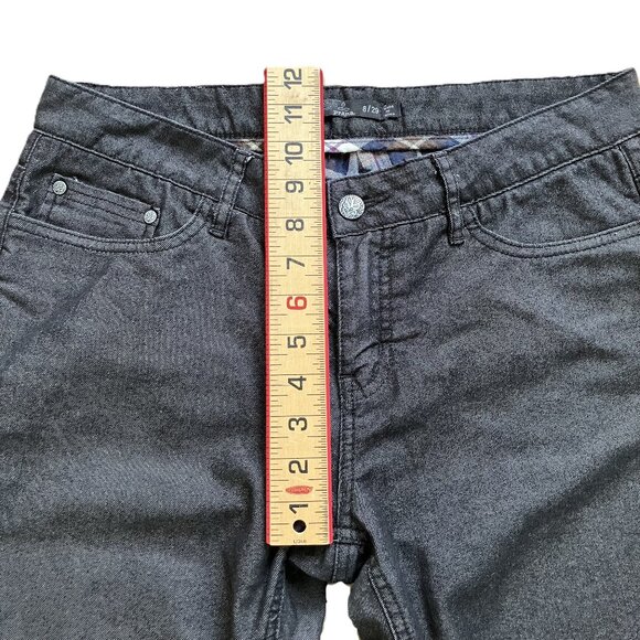 Prana Boyfriend Fit Jeans Mid-Rise Straight Flannel Lined Charcoal Black Denim - Picture 3 of 10
